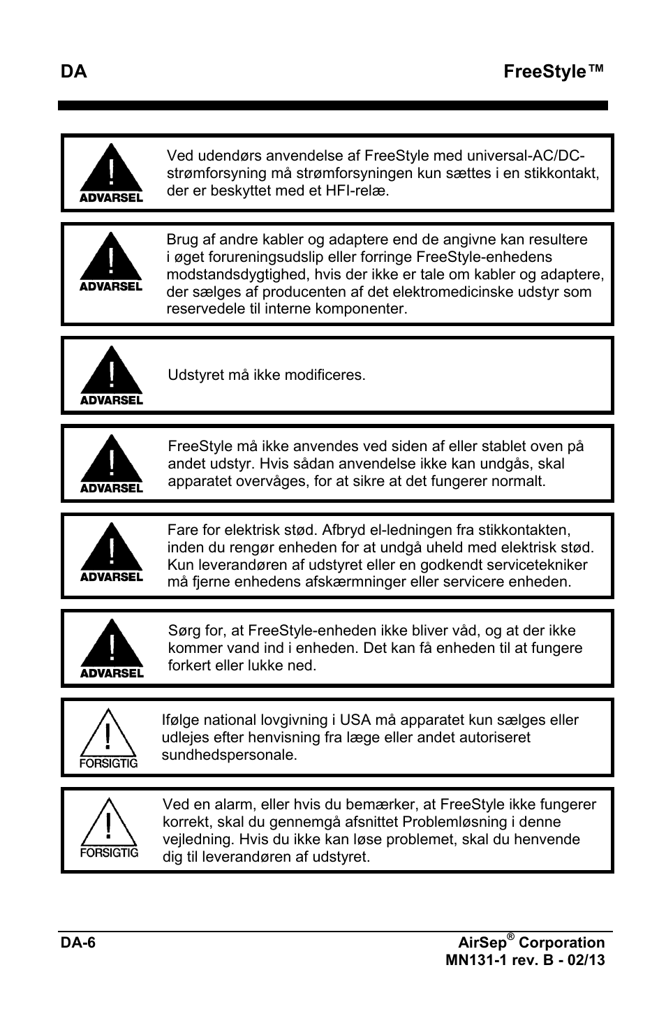 Freestyle | AirSep MN131-1 B User Manual | Page 468 / 556