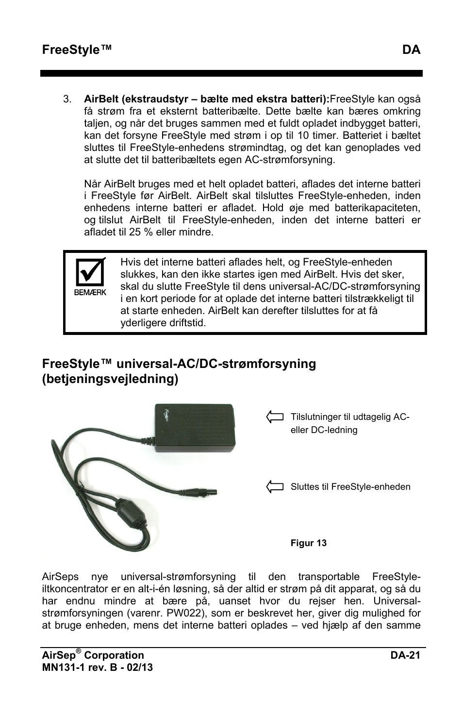 Freestyle™ da | AirSep MN131-1 B User Manual | Page 483 / 556