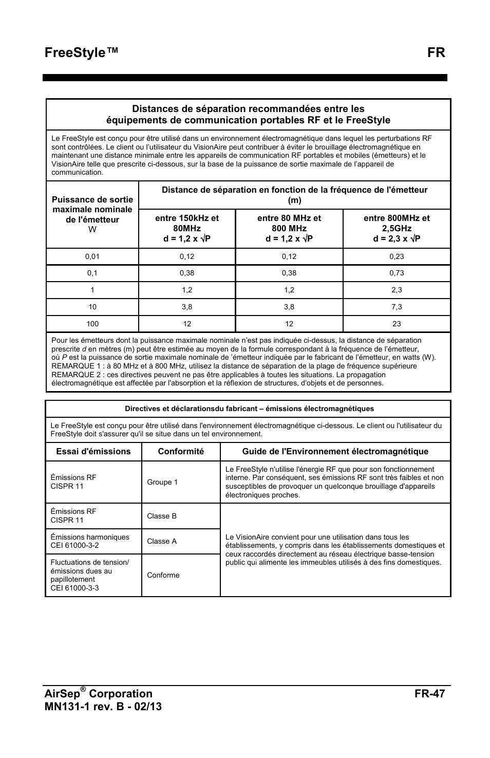 Freestyle™ fr, Airsep, Corporation | AirSep MN131-1 B User Manual | Page 51 / 556