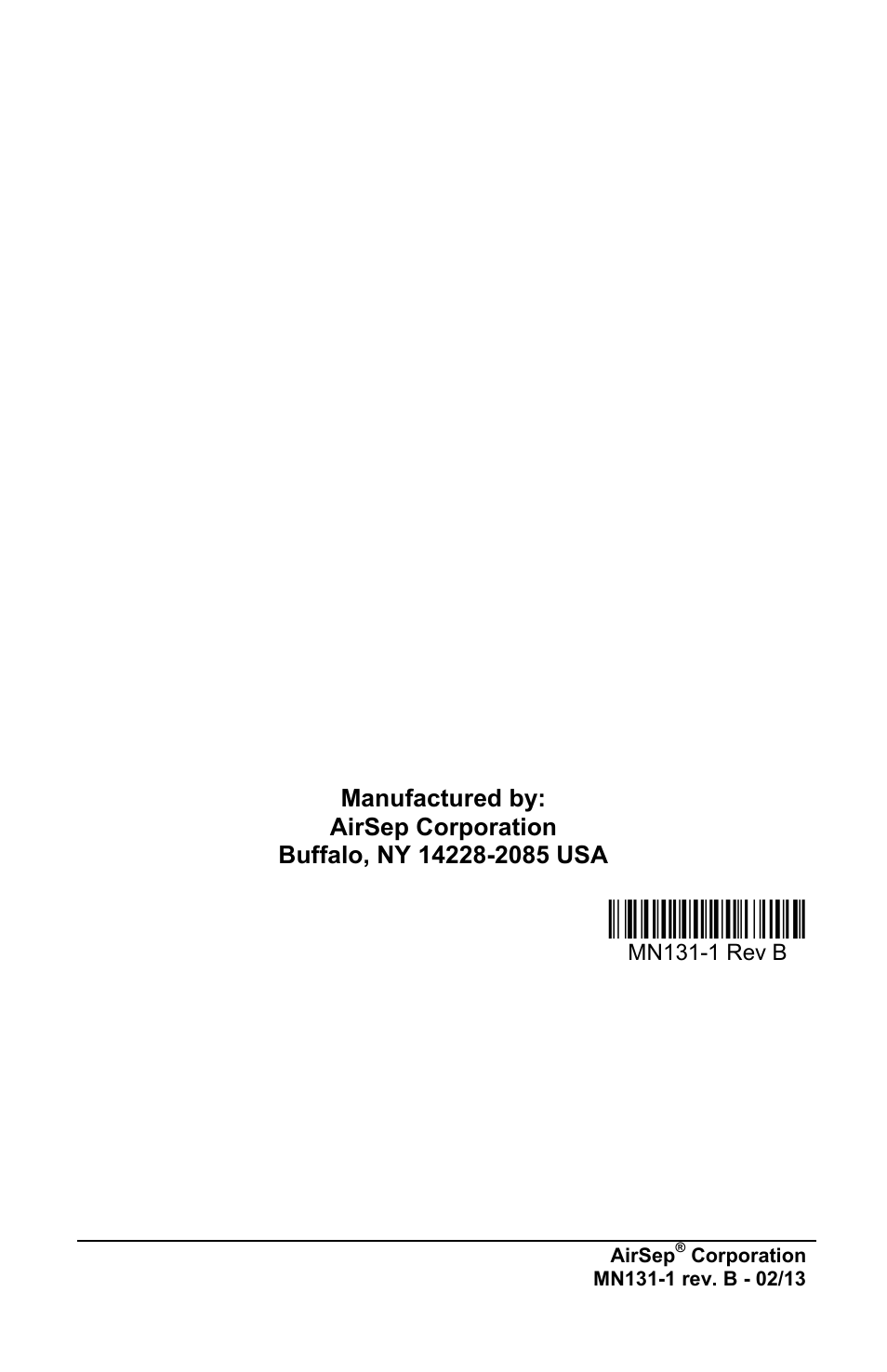 AirSep MN131-1 B User Manual | Page 556 / 556