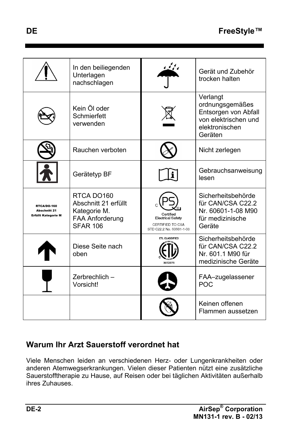 Freestyle, Warum ihr arzt sauerstoff verordnet hat | AirSep MN131-1 B User Manual | Page 58 / 556