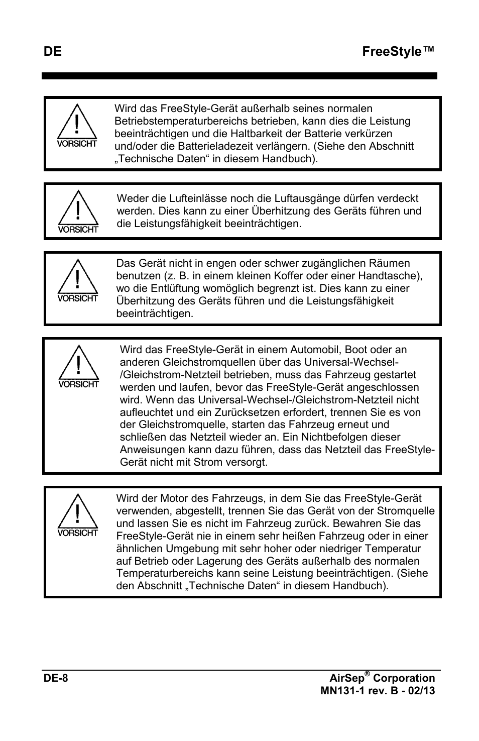 Freestyle | AirSep MN131-1 B User Manual | Page 64 / 556