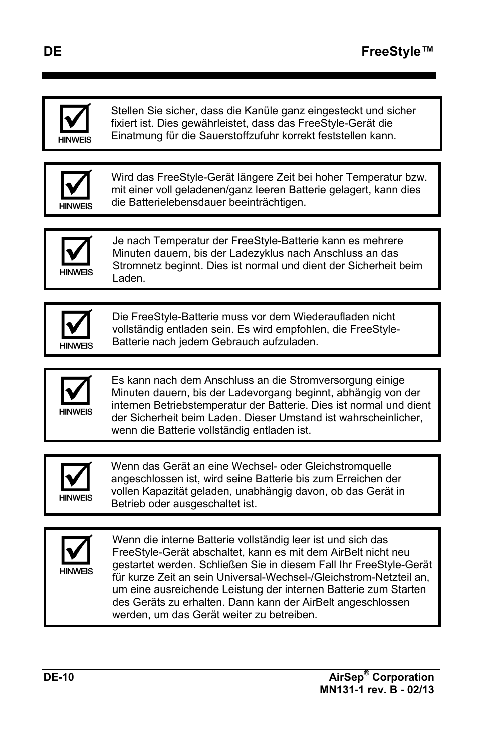 Freestyle | AirSep MN131-1 B User Manual | Page 66 / 556