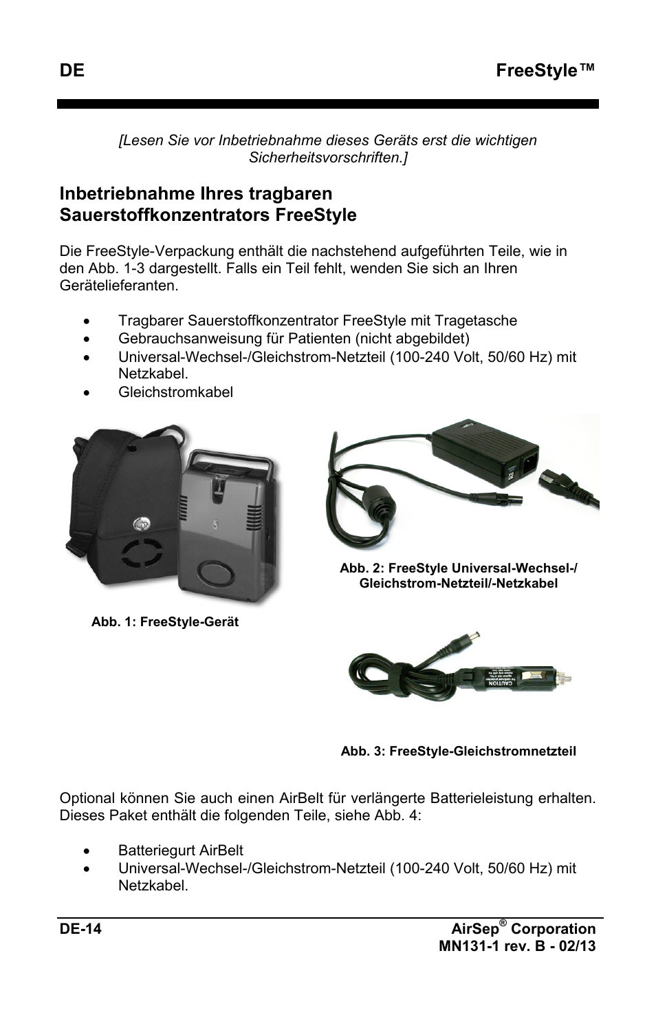 Freestyle | AirSep MN131-1 B User Manual | Page 70 / 556