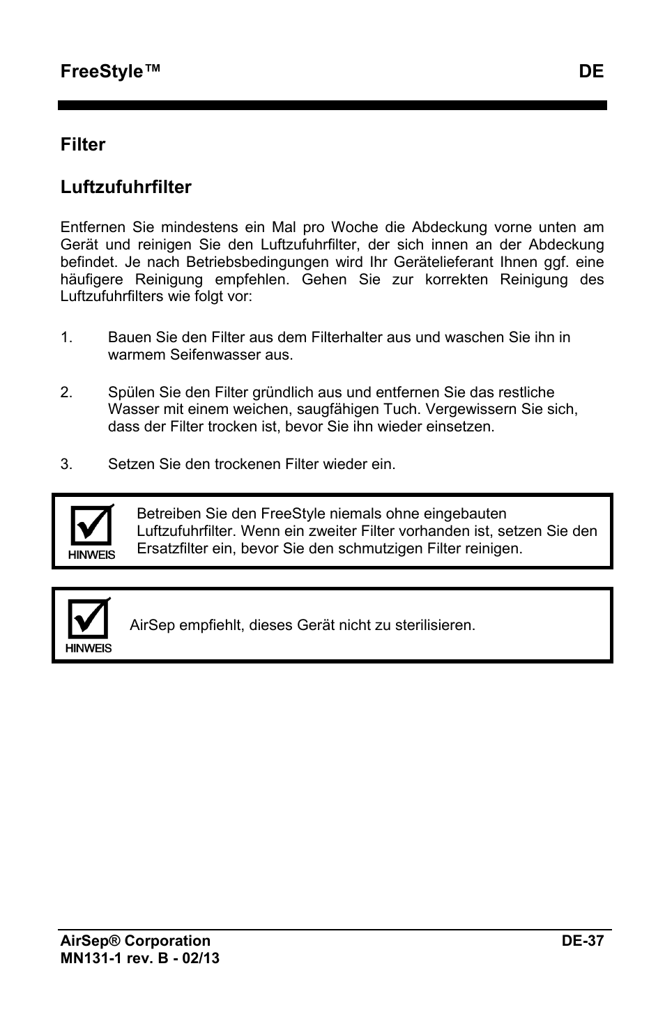 AirSep MN131-1 B User Manual | Page 93 / 556