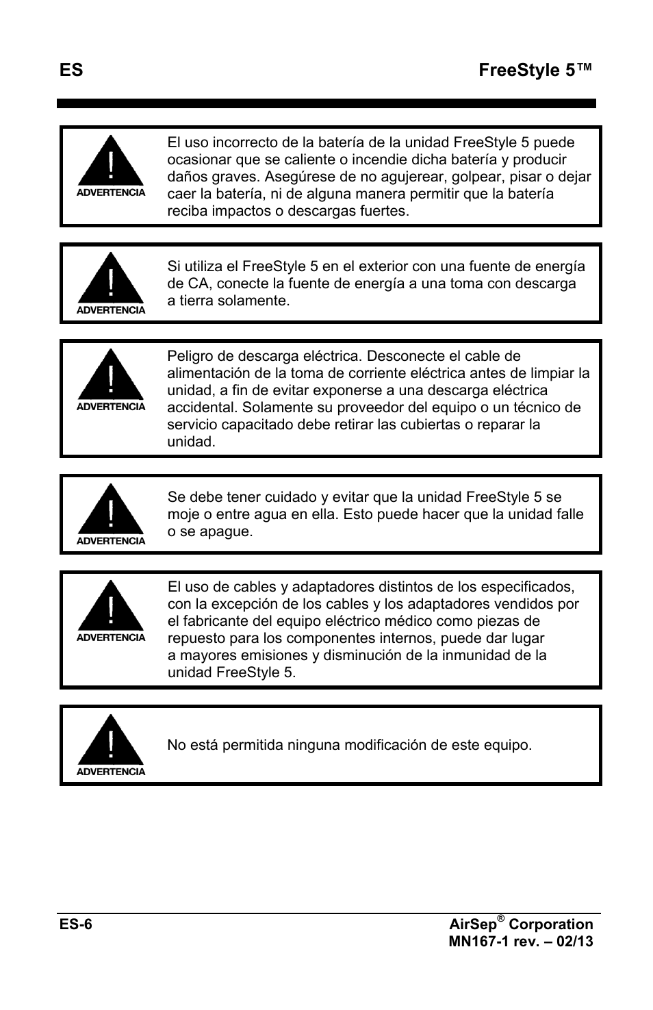 Freestyle 5 | AirSep MN167-1 User Manual | Page 106 / 520