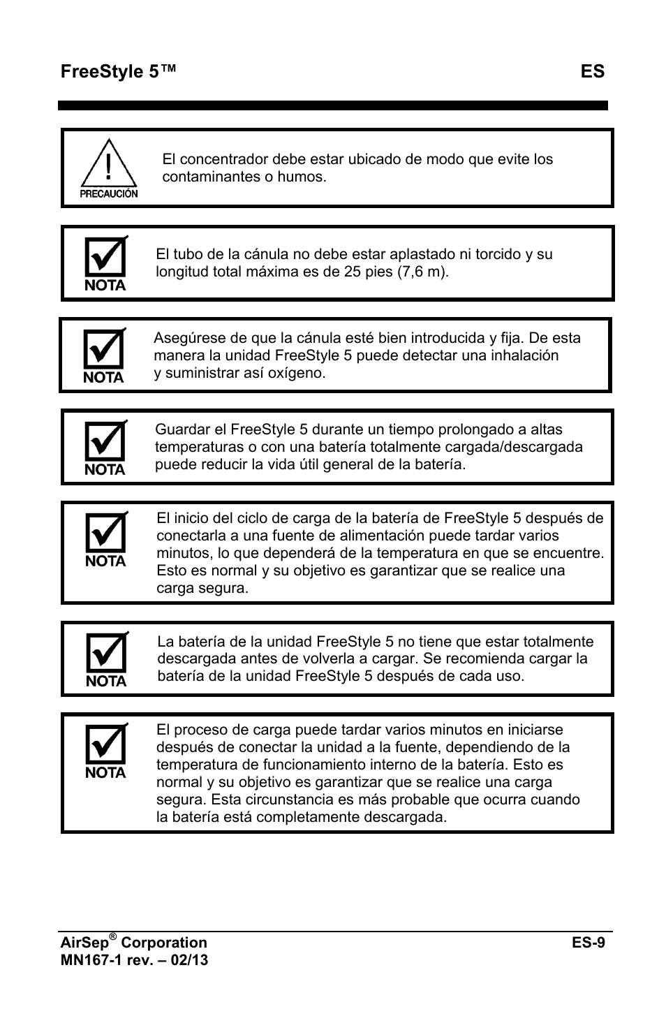 Freestyle 5™ es | AirSep MN167-1 User Manual | Page 109 / 520