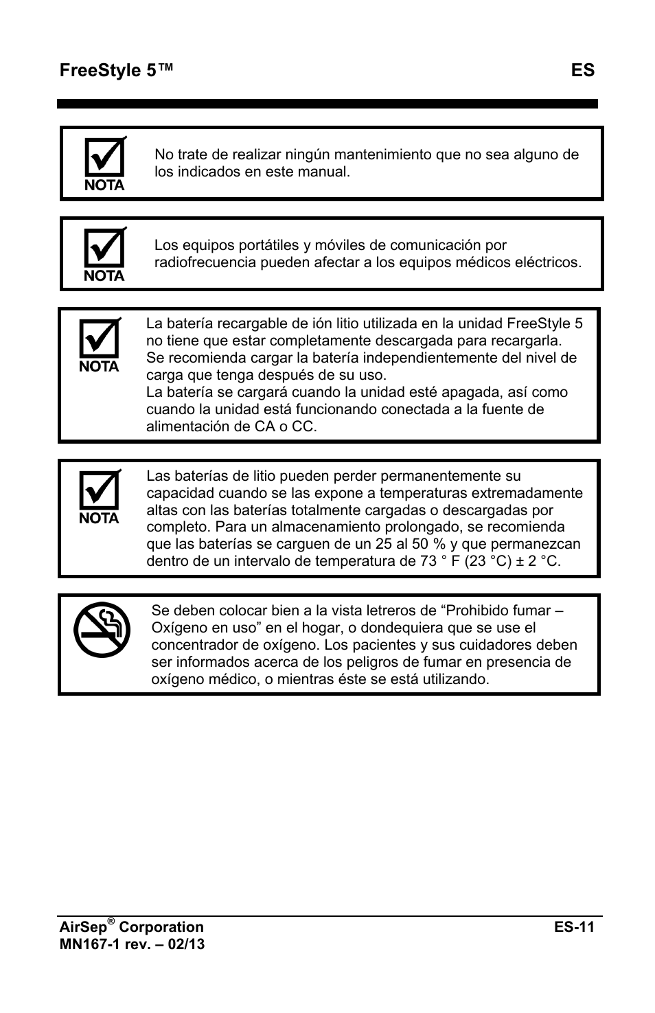 Freestyle 5™ es | AirSep MN167-1 User Manual | Page 111 / 520