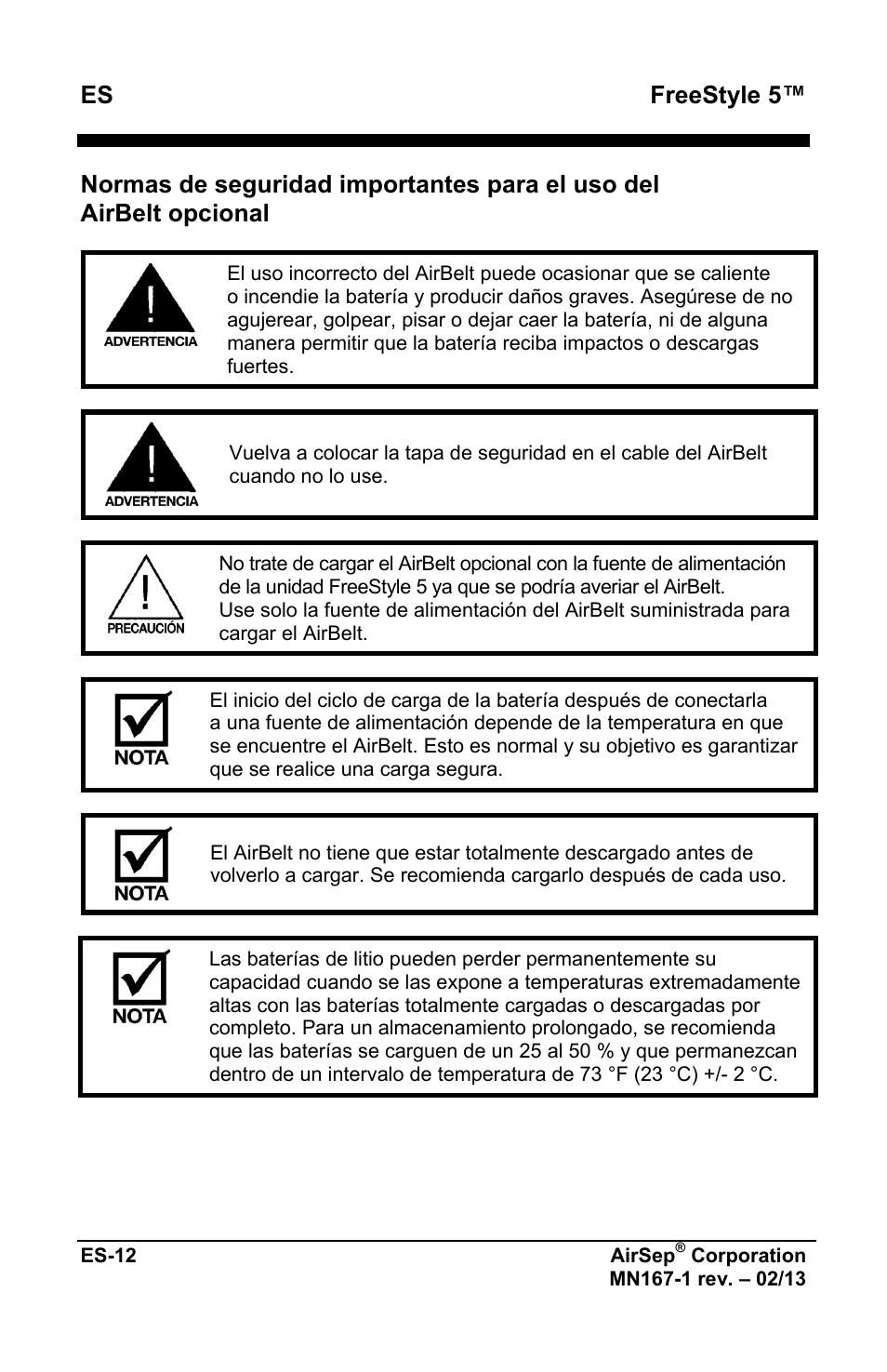 Freestyle 5 | AirSep MN167-1 User Manual | Page 112 / 520