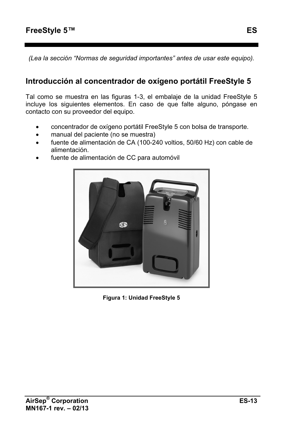 Freestyle 5™ es | AirSep MN167-1 User Manual | Page 113 / 520