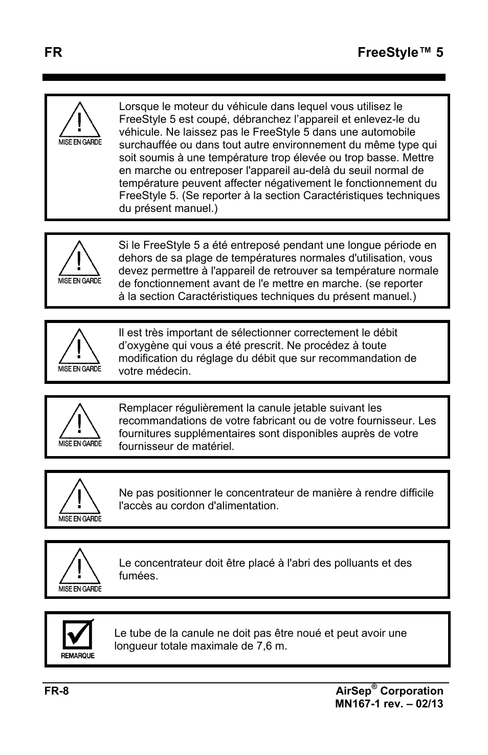 Fr freestyle™ 5 | AirSep MN167-1 User Manual | Page 12 / 520