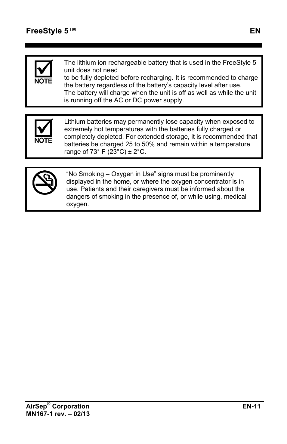 Freestyle 5™ en | AirSep MN167-1 User Manual | Page 207 / 520