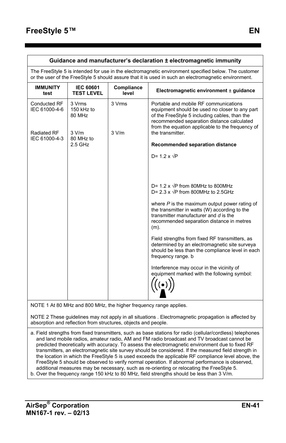 Freestyle 5™ en, Airsep | AirSep MN167-1 User Manual | Page 237 / 520