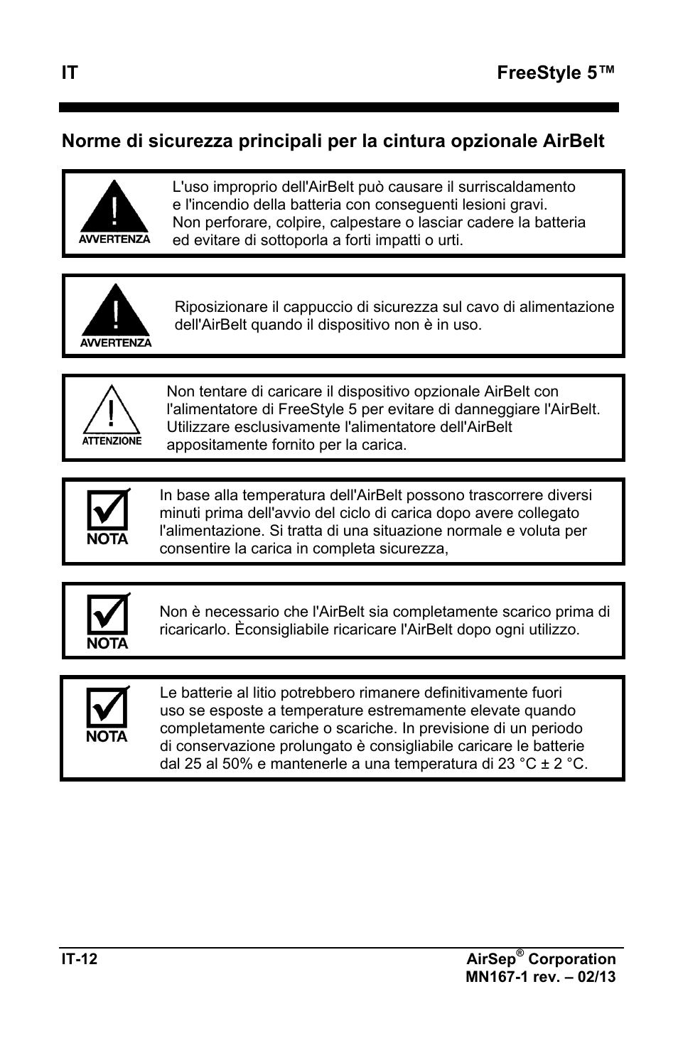 It freestyle 5 | AirSep MN167-1 User Manual | Page 254 / 520