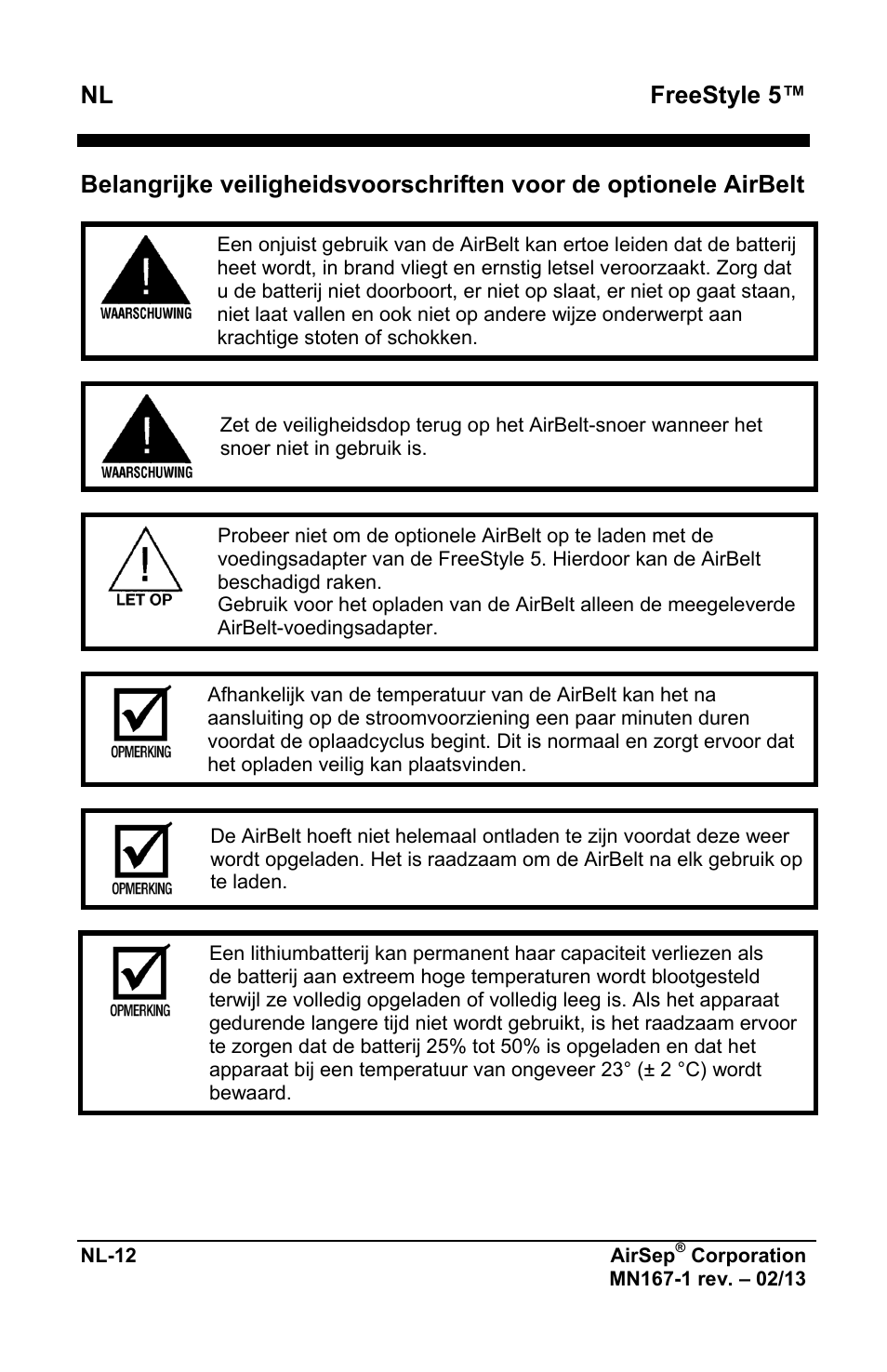Freestyle 5 | AirSep MN167-1 User Manual | Page 302 / 520