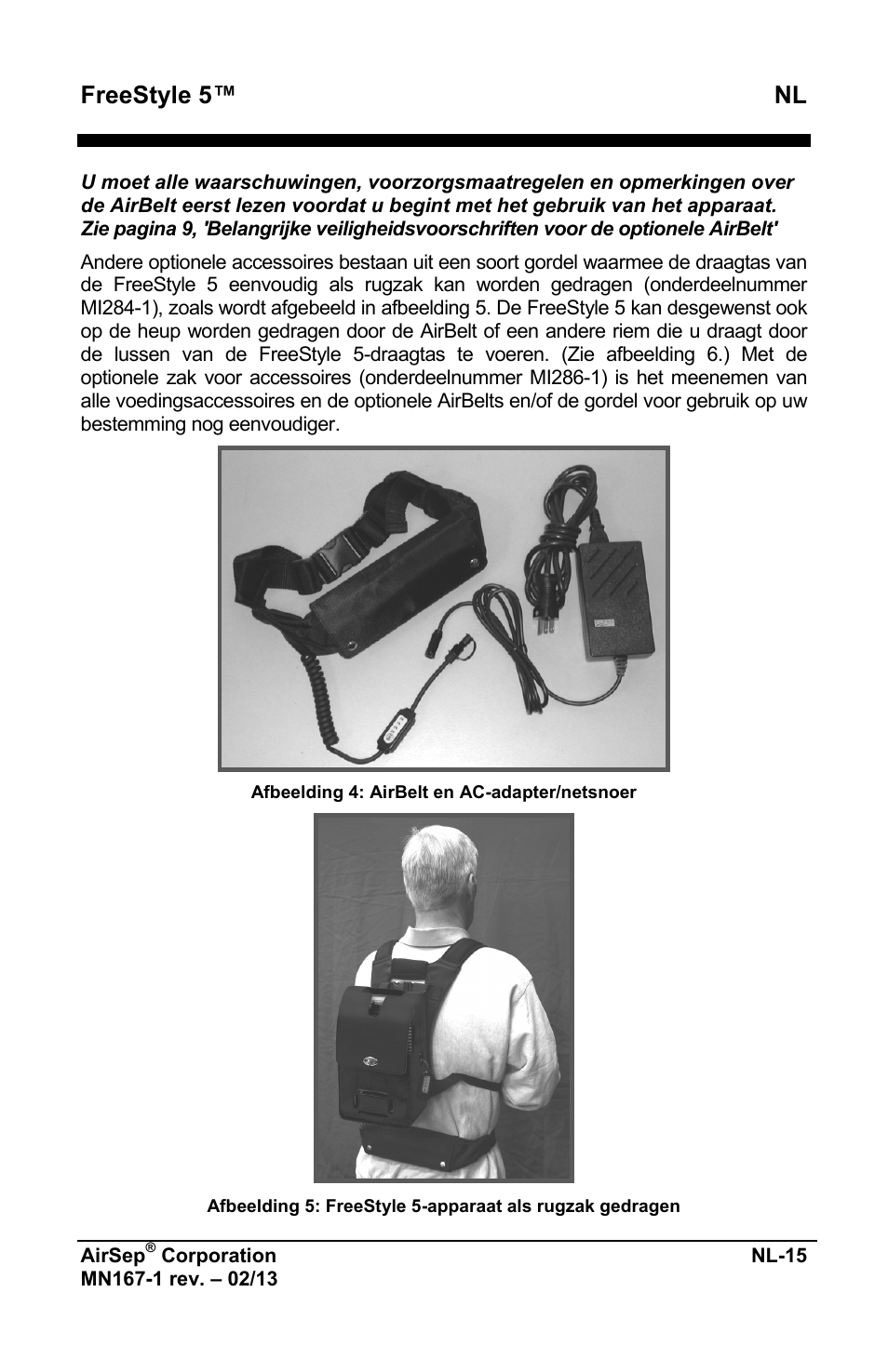 Freestyle 5™ nl | AirSep MN167-1 User Manual | Page 305 / 520