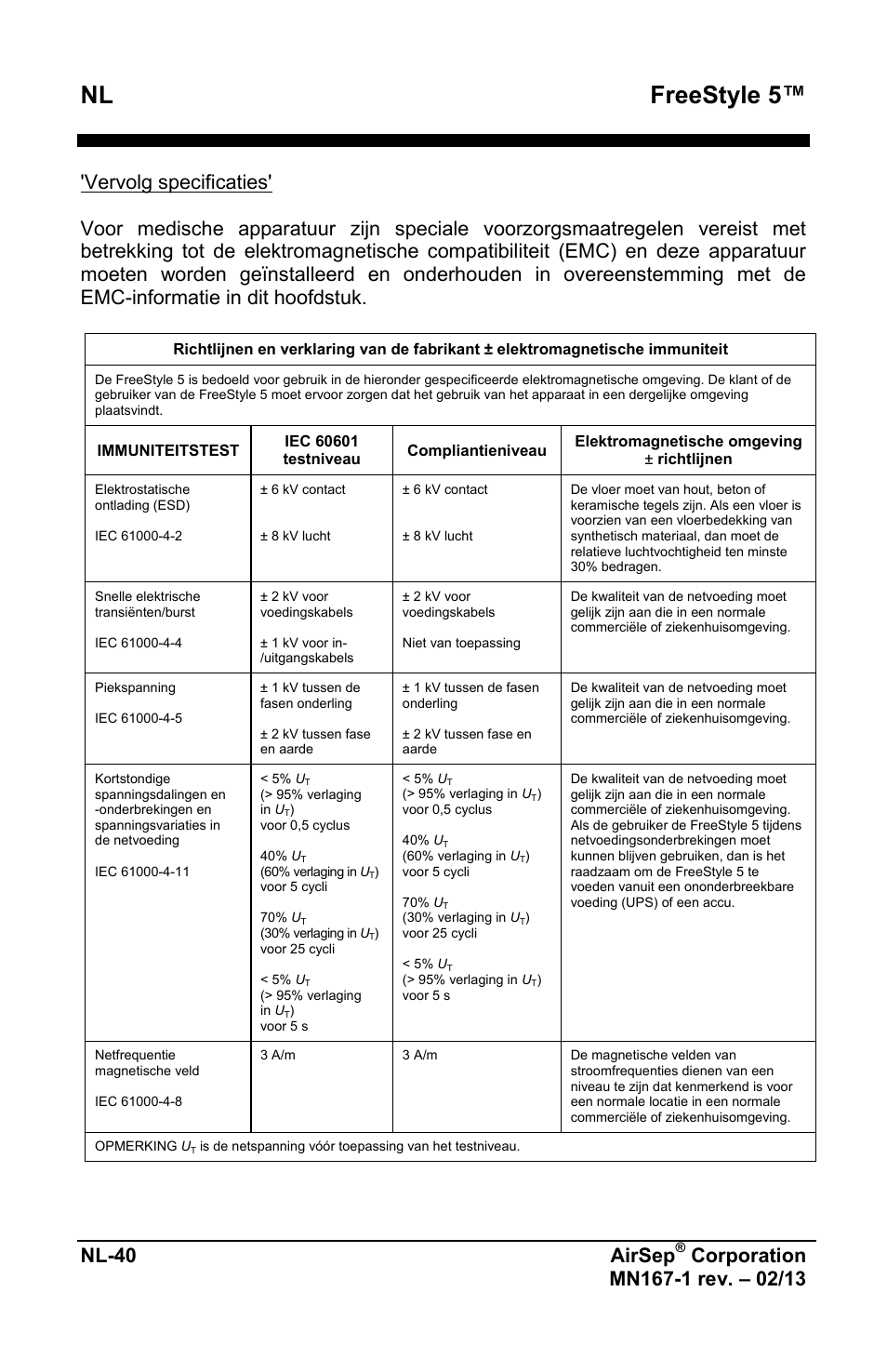 Freestyle 5, Nl-40 airsep | AirSep MN167-1 User Manual | Page 330 / 520