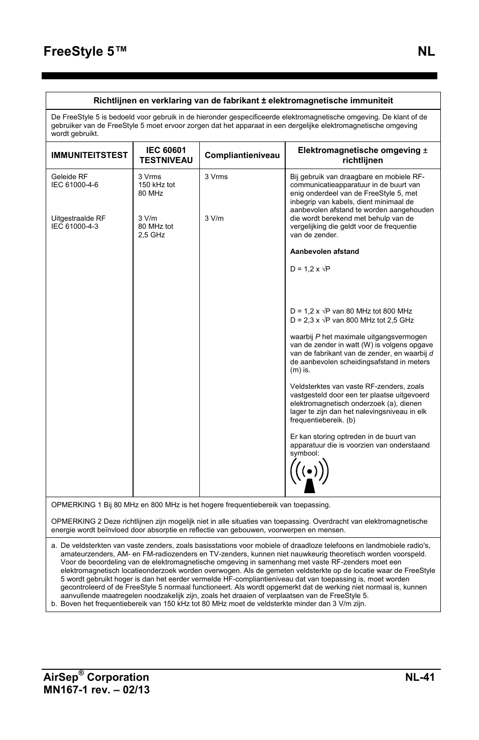 Freestyle 5™ nl, Airsep | AirSep MN167-1 User Manual | Page 331 / 520
