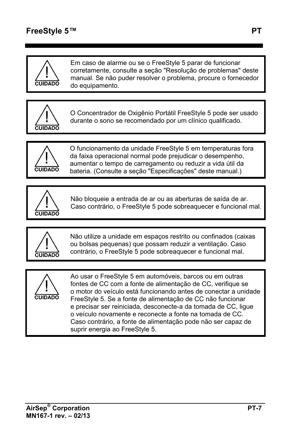 Freestyle 5™ pt | AirSep MN167-1 User Manual | Page 343 / 520
