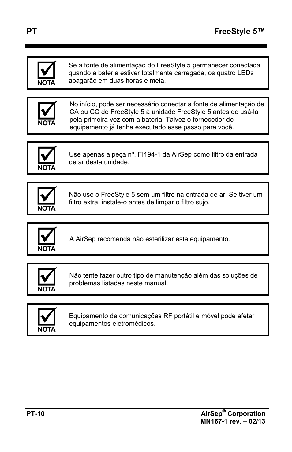 Pt freestyle 5 | AirSep MN167-1 User Manual | Page 346 / 520