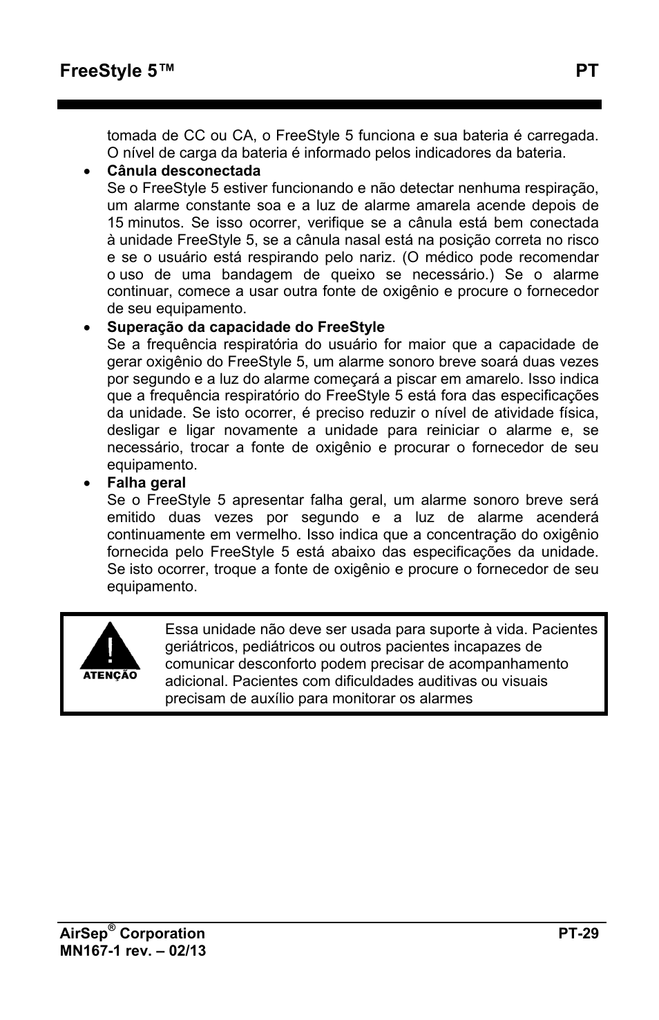 Freestyle 5™ pt | AirSep MN167-1 User Manual | Page 365 / 520