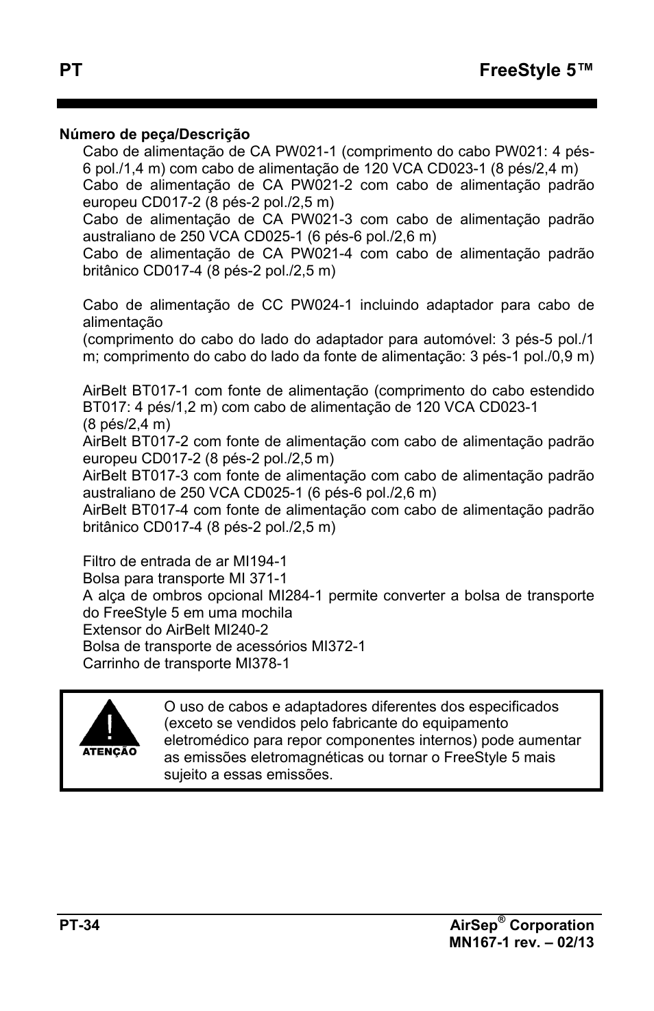 Pt freestyle 5 | AirSep MN167-1 User Manual | Page 370 / 520