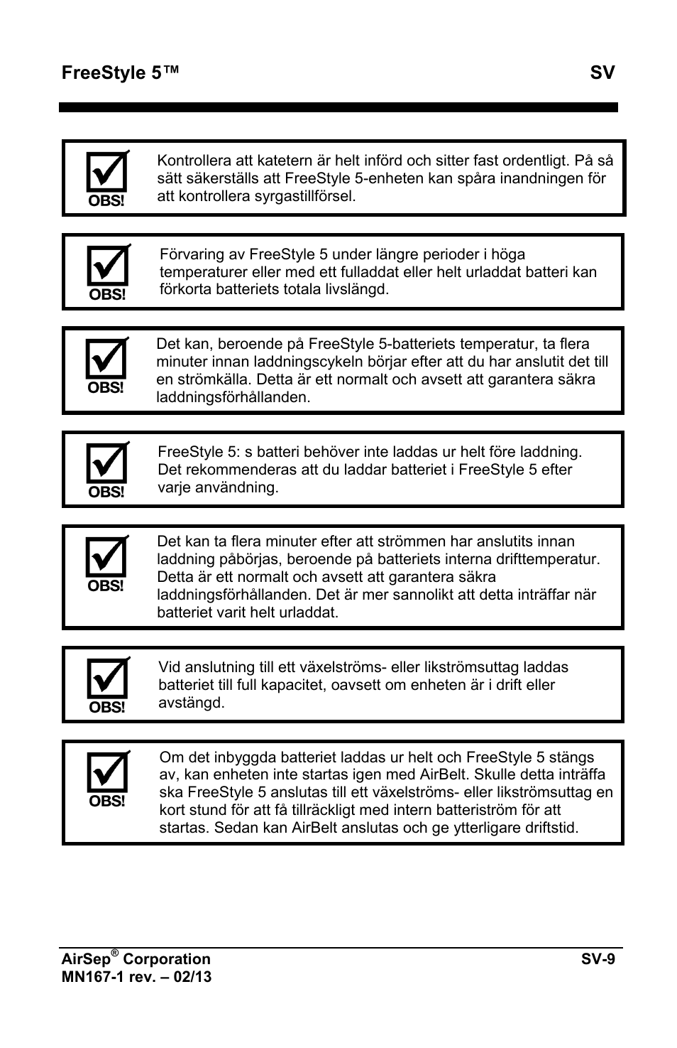 Freestyle 5™ sv | AirSep MN167-1 User Manual | Page 391 / 520