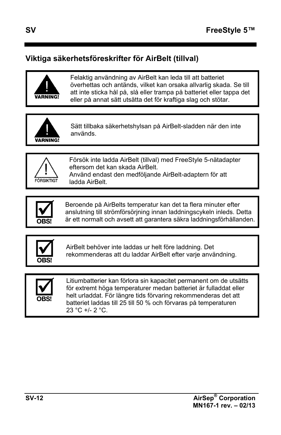 Sv freestyle 5 | AirSep MN167-1 User Manual | Page 394 / 520