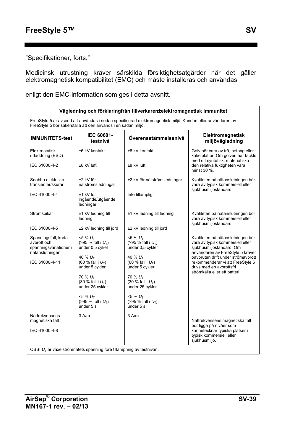 Freestyle 5™ sv, Airsep | AirSep MN167-1 User Manual | Page 421 / 520