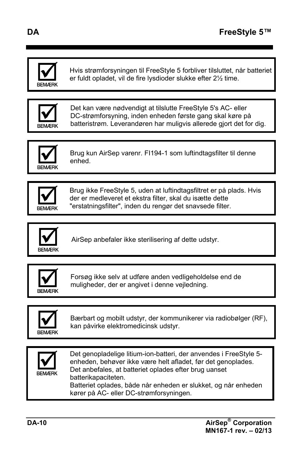 Freestyle 5 | AirSep MN167-1 User Manual | Page 438 / 520