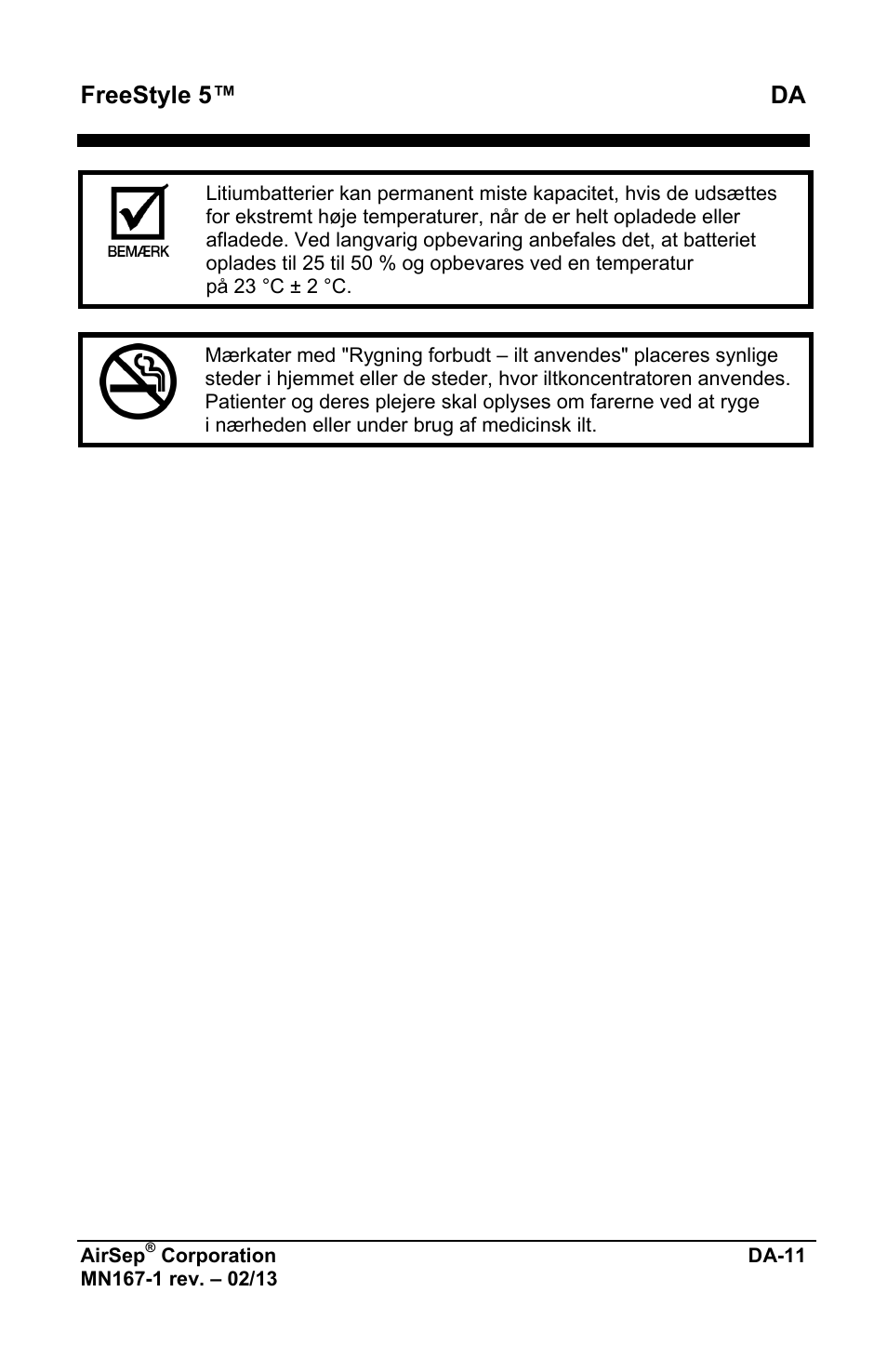 Freestyle 5™ da | AirSep MN167-1 User Manual | Page 439 / 520