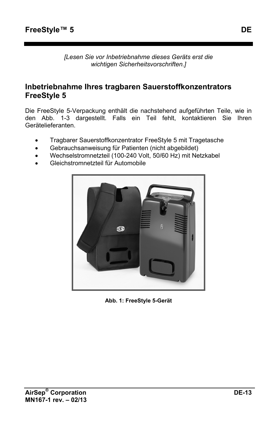 Freestyle™ 5 de | AirSep MN167-1 User Manual | Page 65 / 520