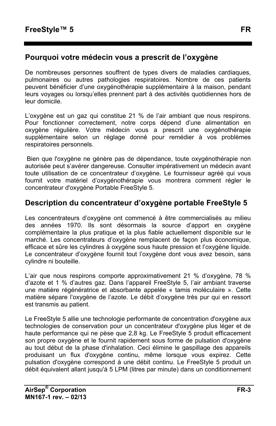 Freestyle™ 5 fr | AirSep MN167-1 User Manual | Page 7 / 520