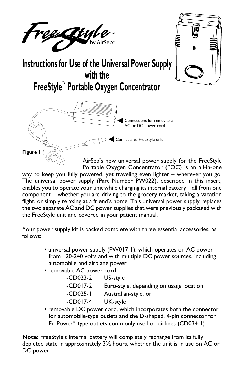 AirSep MN168-1 User Manual | 3 pages