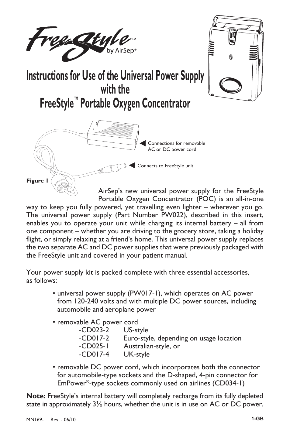 Portable oxygen concentrator | AirSep MN169-1 User Manual | Page 17 / 40