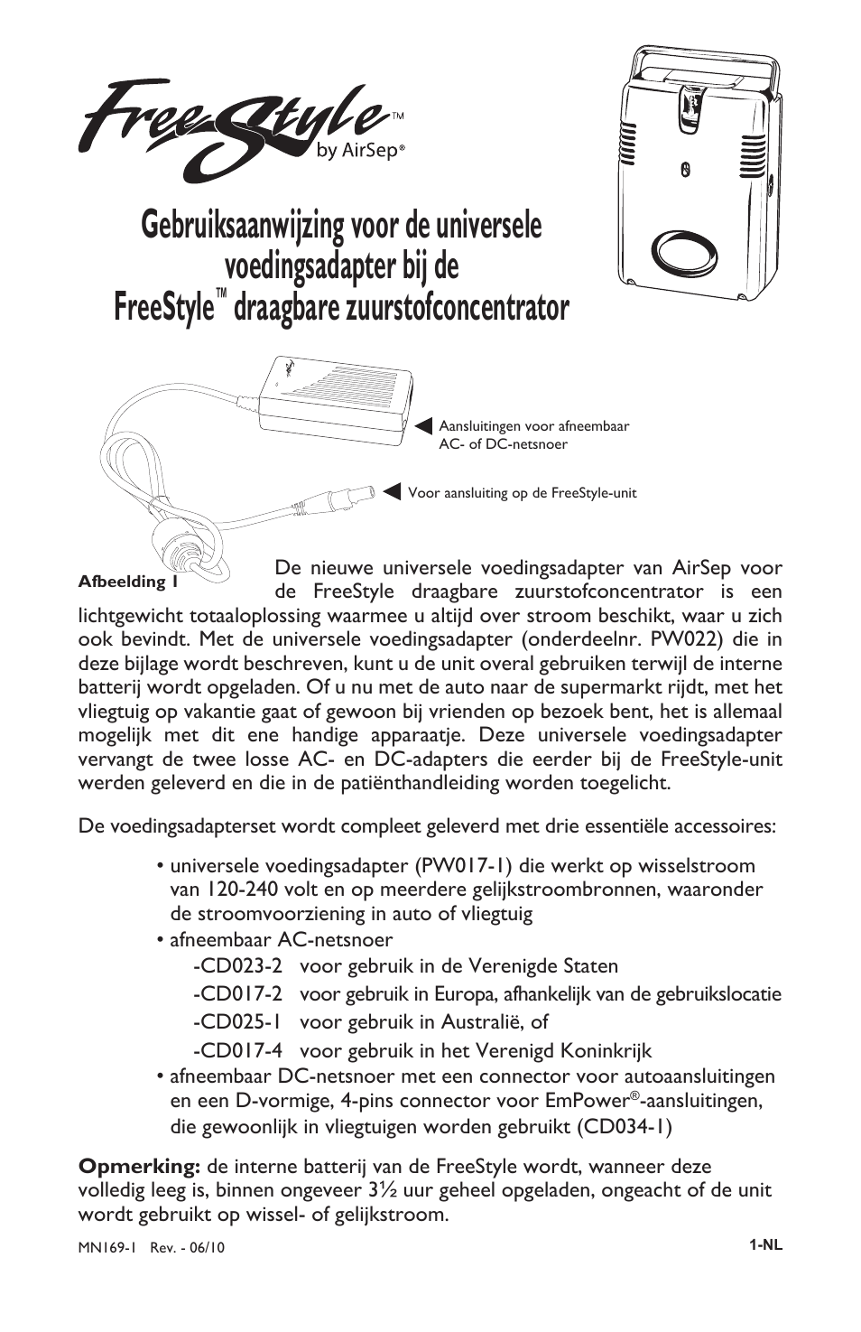 Draagbare zuurstofconcentrator | AirSep MN169-1 User Manual | Page 25 / 40