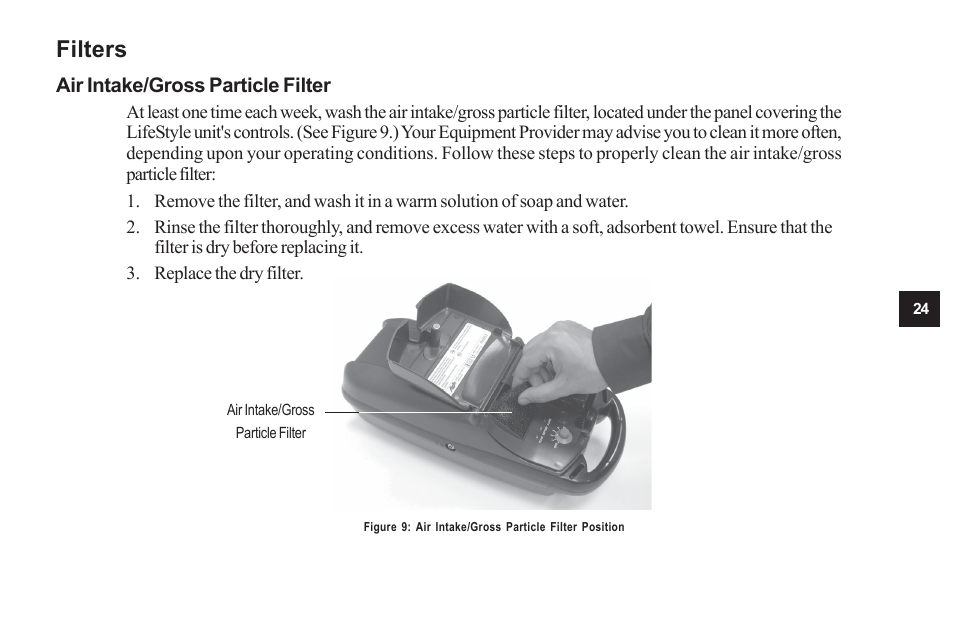 Filters | AirSep MN104-1 D User Manual | Page 28 / 40