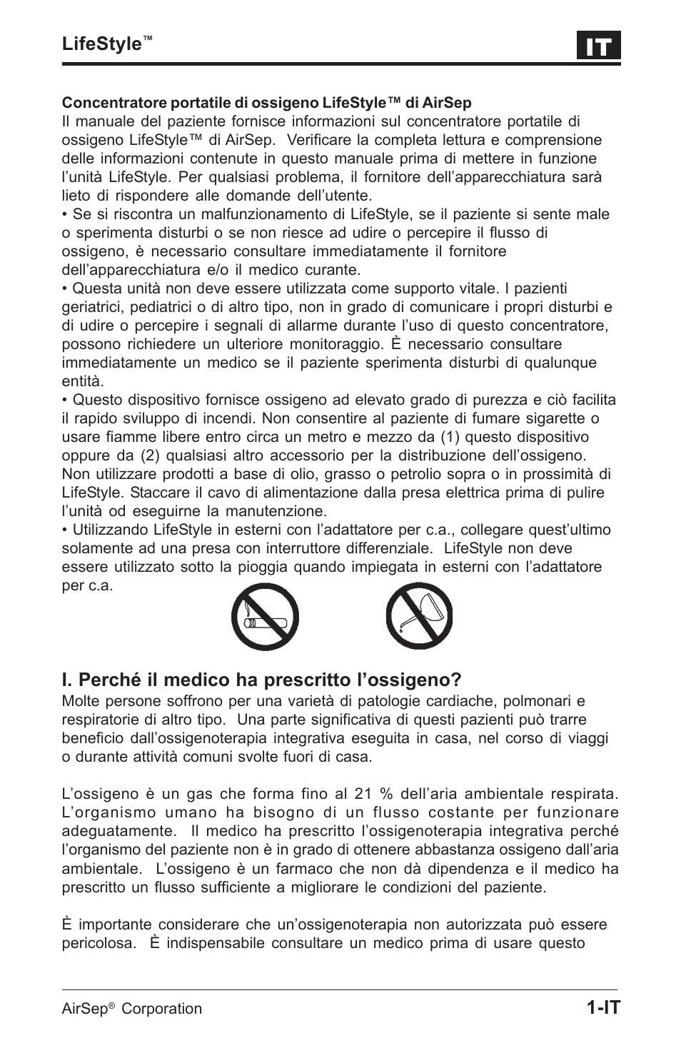 Lifestyle, I. perché il medico ha prescritto l’ossigeno | AirSep MN112-1 User Manual | Page 111 / 208