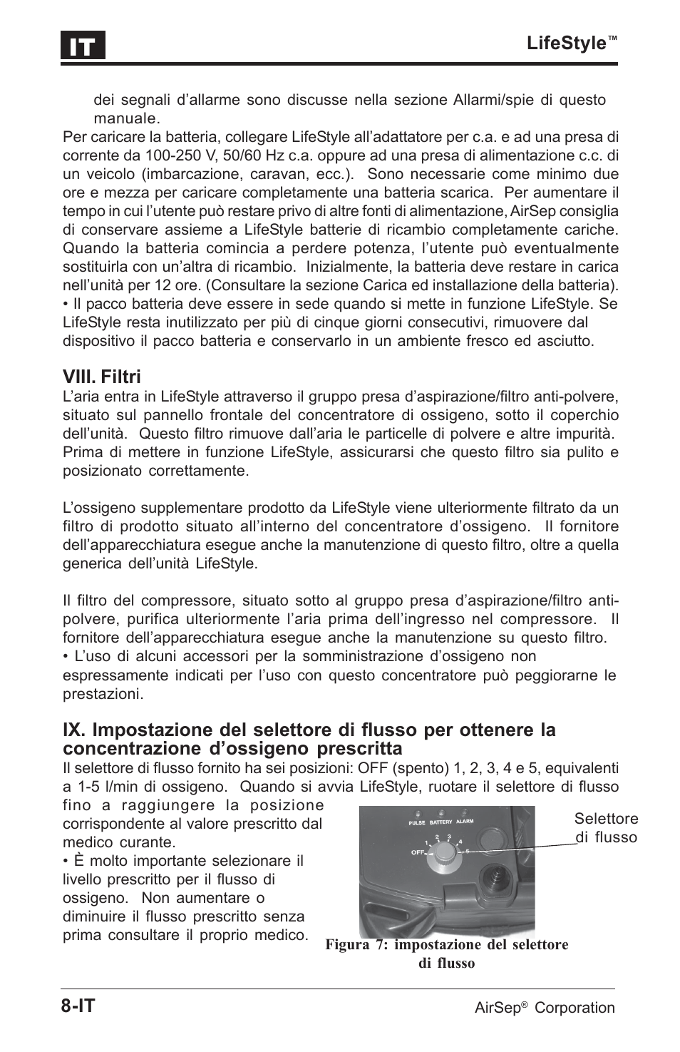 Lifestyle, Viii. filtri | AirSep MN112-1 User Manual | Page 118 / 208