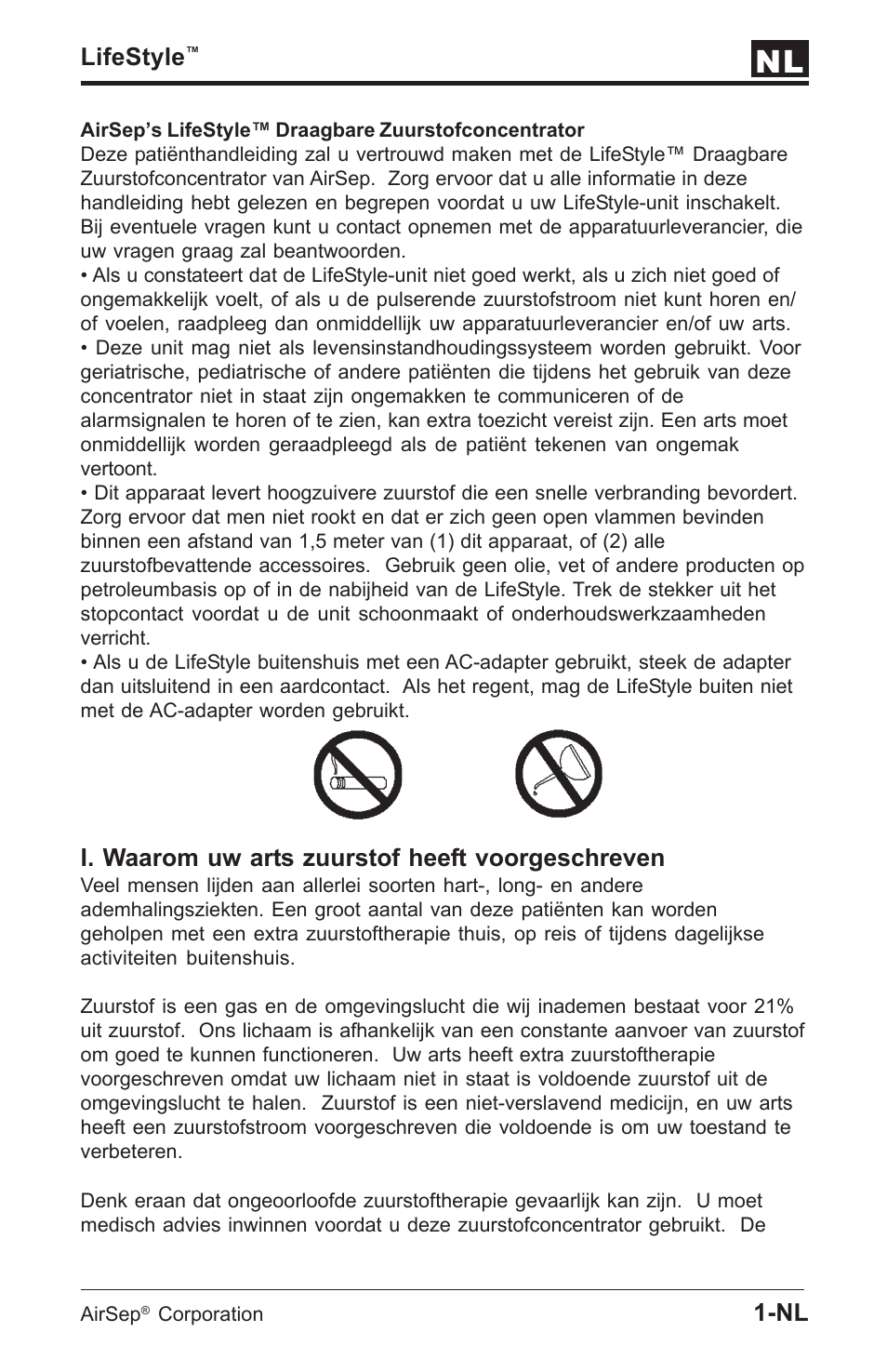 Lifestyle, I. waarom uw arts zuurstof heeft voorgeschreven | AirSep MN112-1 User Manual | Page 131 / 208