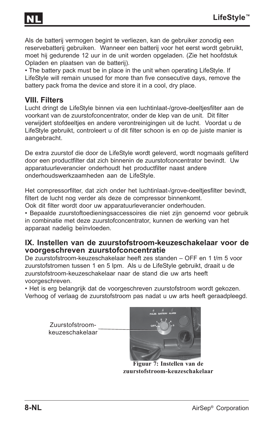 Lifestyle, Viii. filters | AirSep MN112-1 User Manual | Page 138 / 208