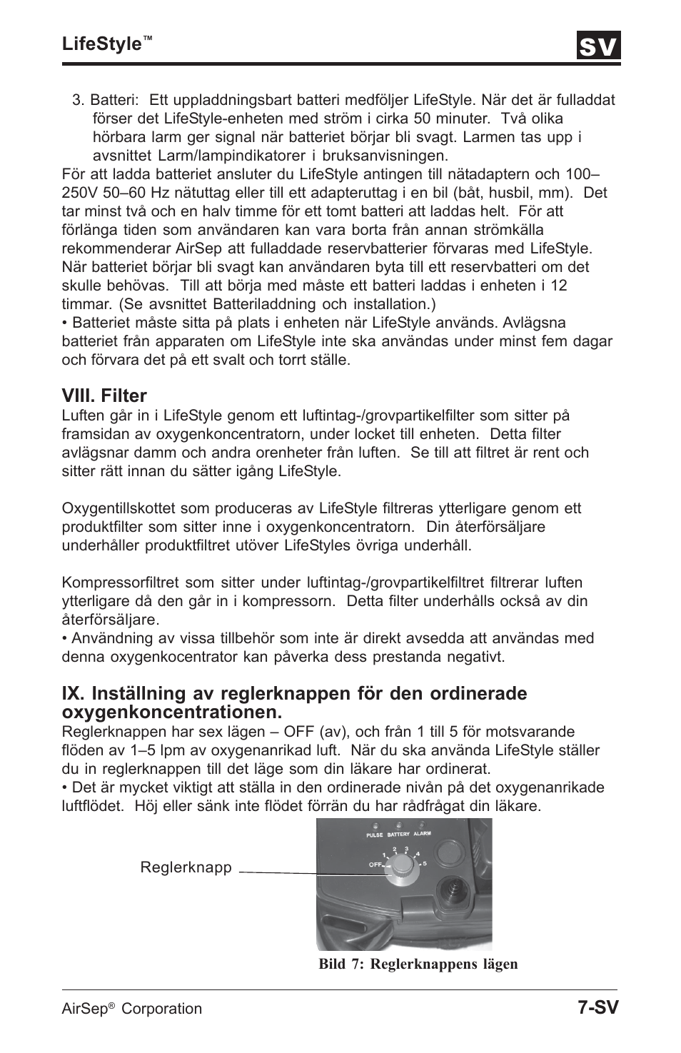 Lifestyle, Viii. filter | AirSep MN112-1 User Manual | Page 179 / 208