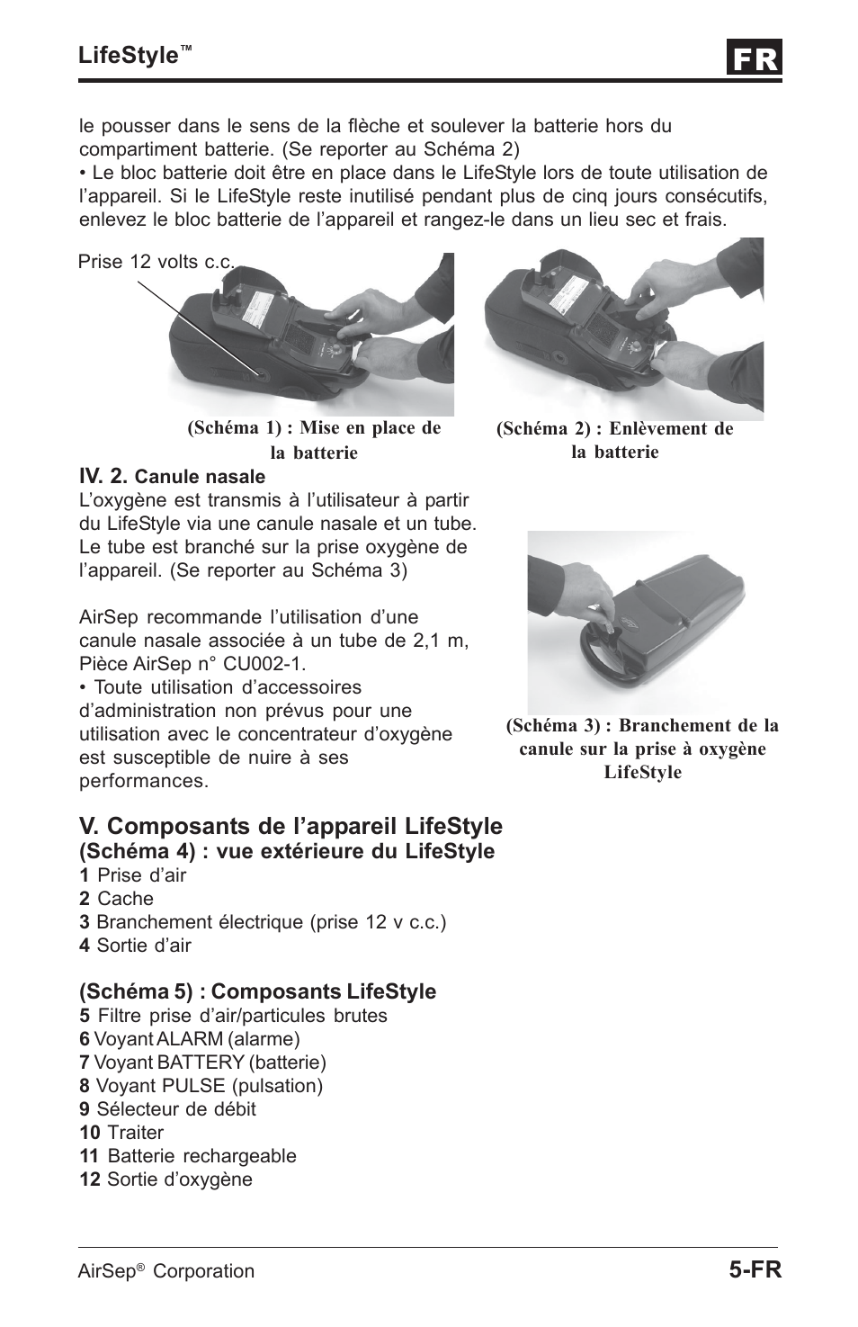 Lifestyle, V. composants de l’appareil lifestyle | AirSep MN112-1 User Manual | Page 9 / 208