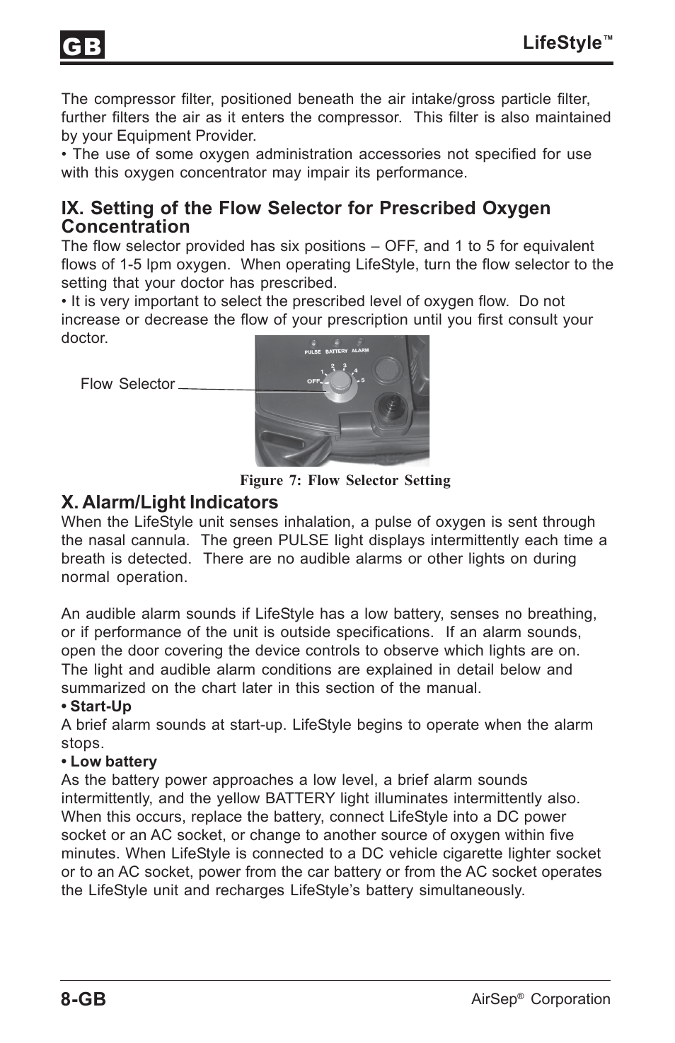 Lifestyle, X. alarm/light indicators | AirSep MN112-1 User Manual | Page 98 / 208