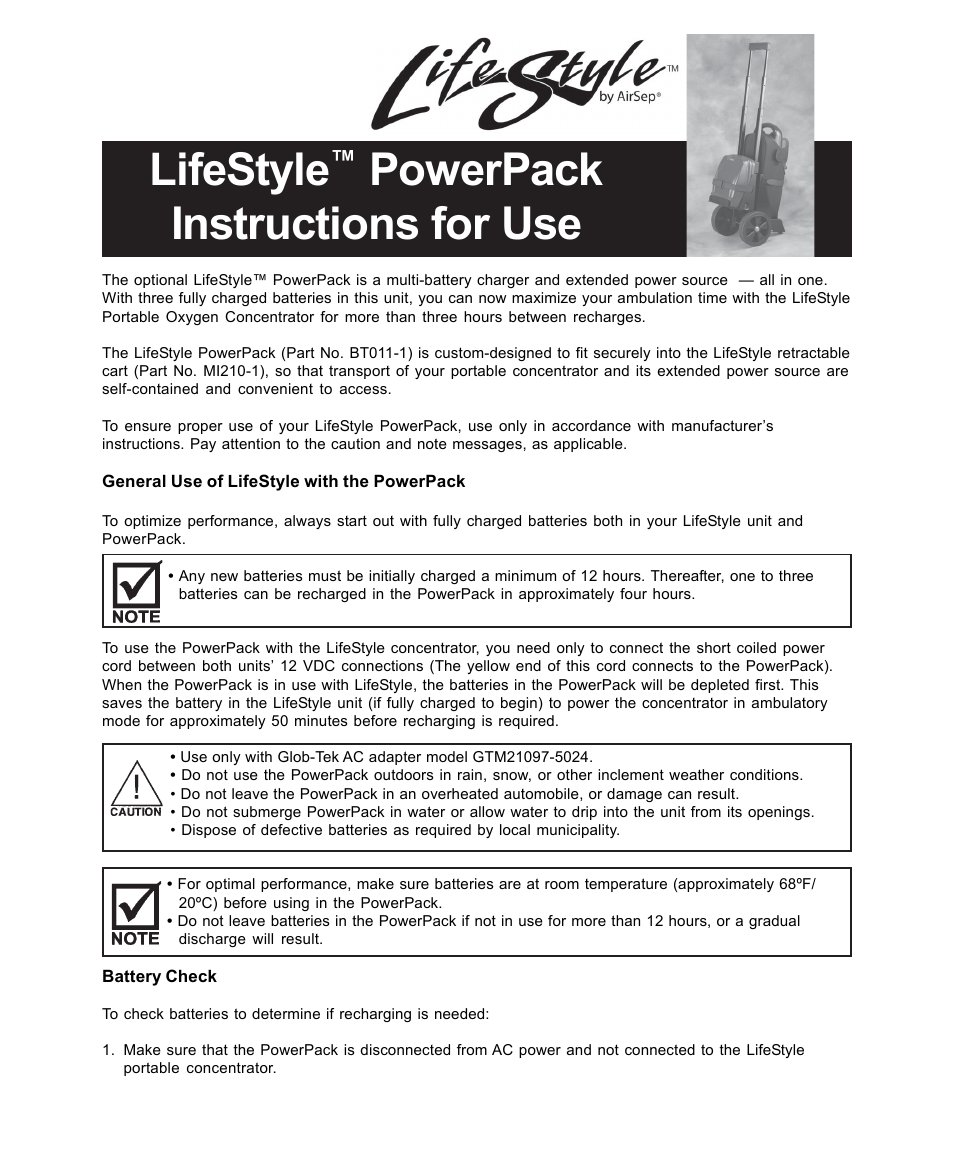 AirSep MN119-1 D User Manual | 4 pages