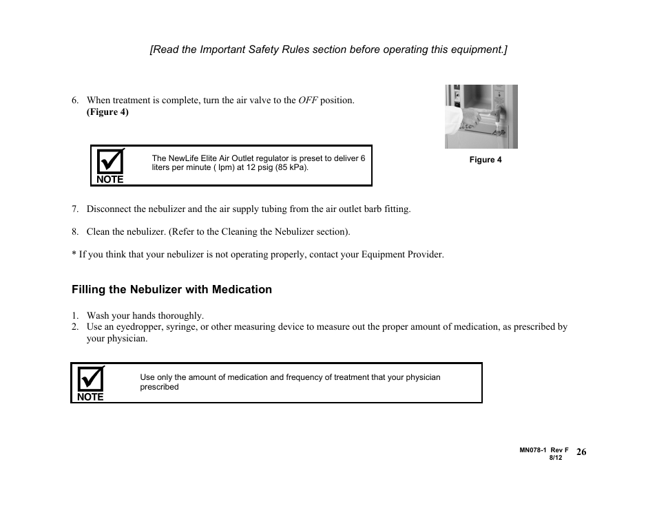 Filling the nebulizer with medication | AirSep MN078-1 F User Manual | Page 32 / 42