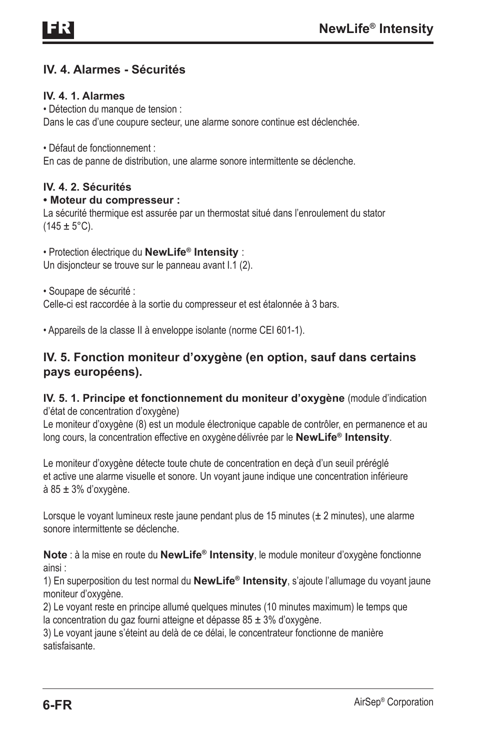 Newlife, Intensity | AirSep MN139-1 User Manual | Page 10 / 144