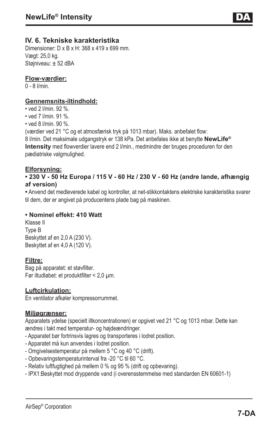 Newlife, Intensity | AirSep MN139-1 User Manual | Page 137 / 144