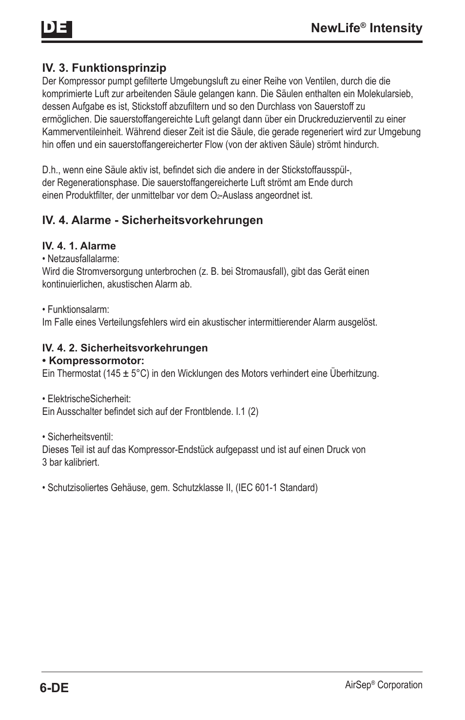 Newlife, Intensity | AirSep MN139-1 User Manual | Page 24 / 144