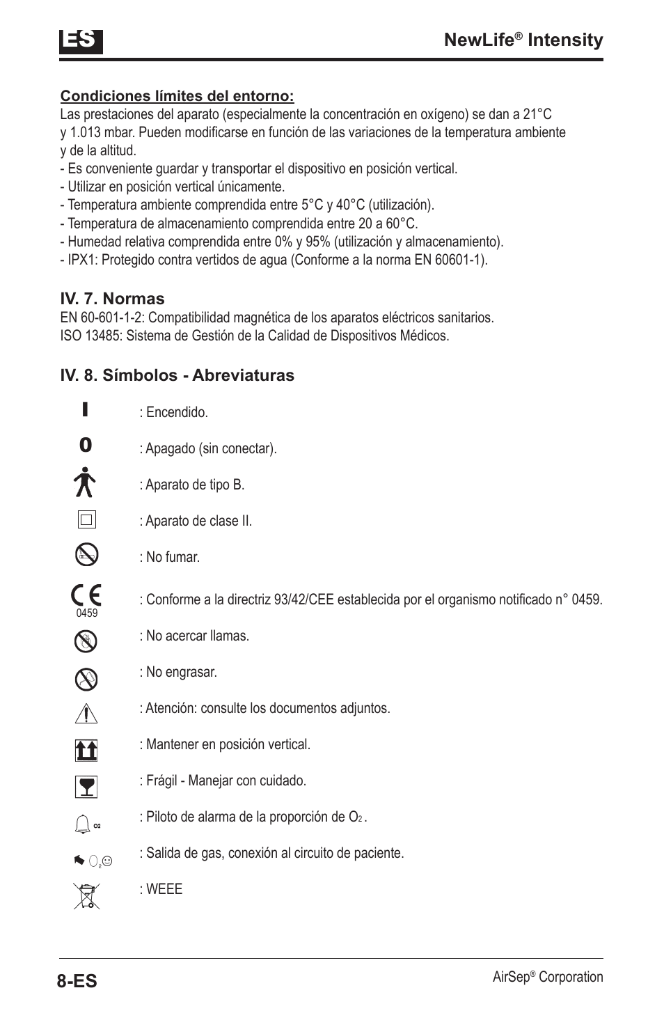 Newlife, Intensity | AirSep MN139-1 User Manual | Page 40 / 144